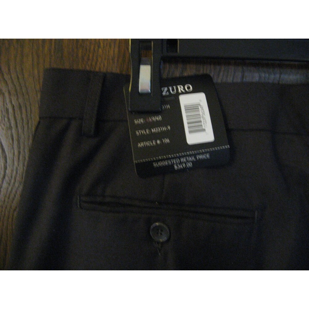 Mens Azzuro Black Dress Slacks Pants Size 42 x 37 NEW WITH TAGS SEE DESCRIPTION